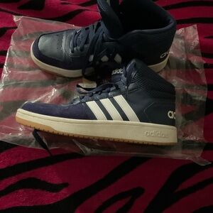 Adidas Kids' Blue and White High-Top Sneakers